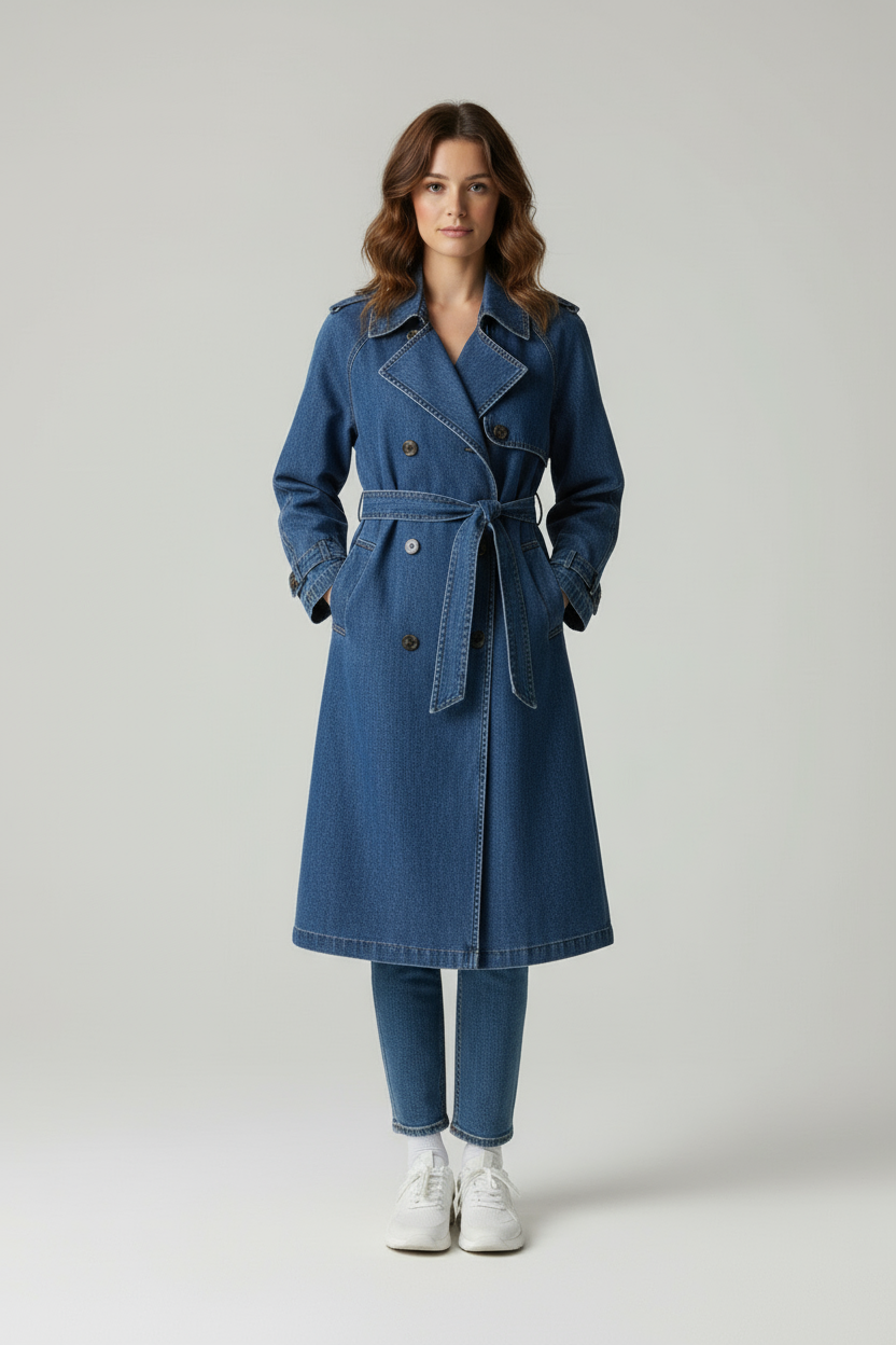 Mila | Denim Trenchcoat voor dames