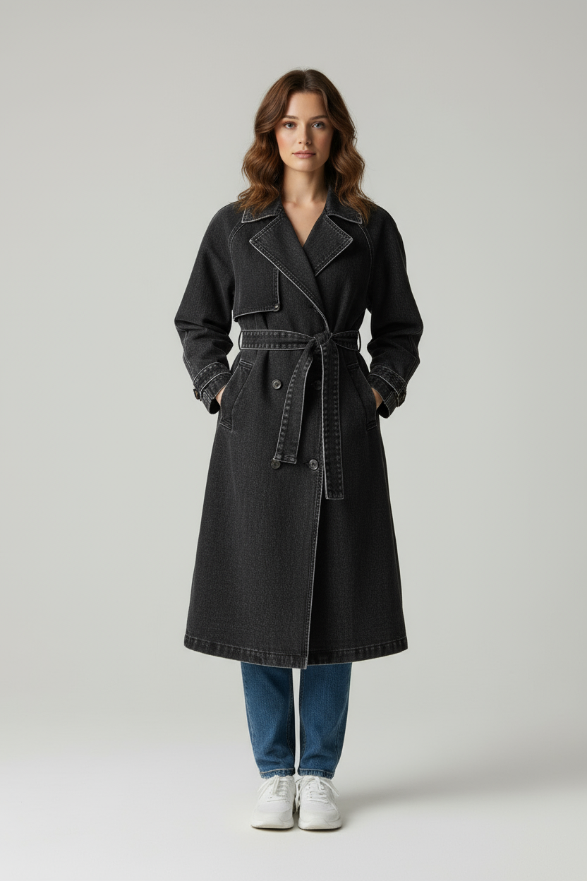 Mila | Denim Trenchcoat voor dames